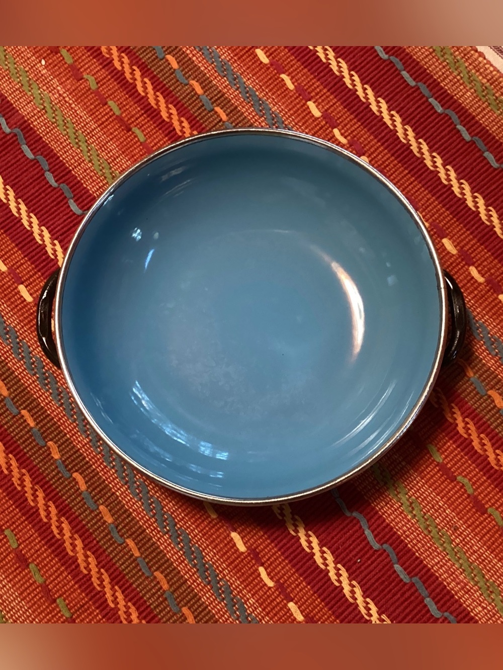 Vintage Enamelware Yugoslavia #15 Emo Celje Sauté Pan Blue